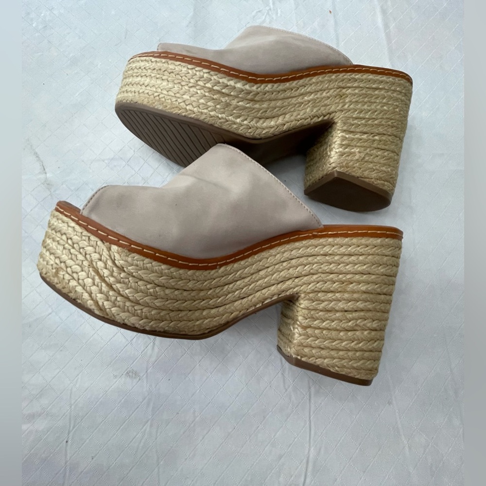 MKS Ladies Espadrille Slides Platform Mules